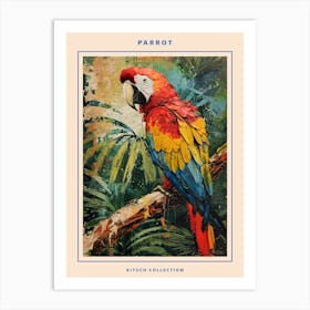 Parrot Brushstrokes Poster 4 Art Print