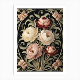 Peonies In A Frame 1 Art Print