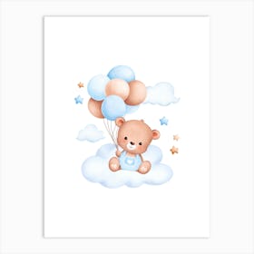 Teddy Bear With Balloons Kids and Nursery 1 Art Print