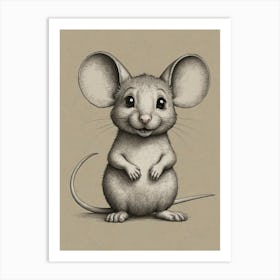 Mouse Drawing Art Print