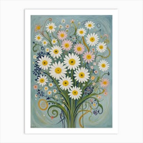 Daisies In Pastel Art Print