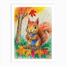 Autumn Squirrel 2 Art Print