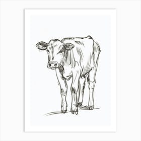 B&W Cow Art Print