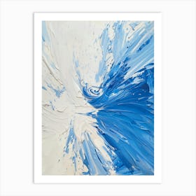 Blue And White Abstract Painting 6 Art Print