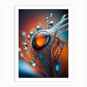 Water Droplets On A Flower Art Print