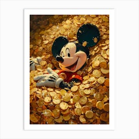 Mickey Mouse In Gold Art Print