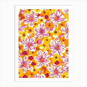 Crocus Floral Print Warm Tones 2 Flower Art Print