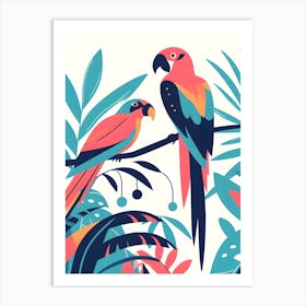 Parrots in the Jungle 1 Art Print
