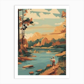 flyfishing in a river Art Print