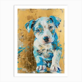 Puppy Dog Gold Effect Collage 1 Art Print