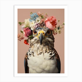 Bird With A Flower Crown Eurasian Sparrowhawk 4 Art Print