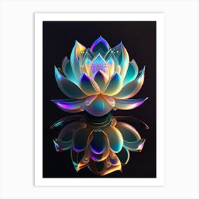 Double Lotus Holographic 2 Art Print