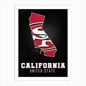 San Francisco 49ers California State Map Art Print