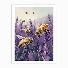 European Honey Bee Storybook Illustration 13 Art Print