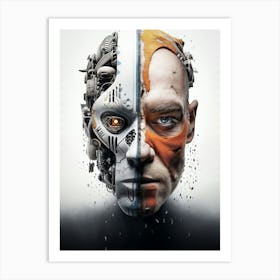 Face Of A Robot Art Print