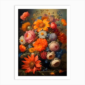 Vintage Flower Bouquet Art Print