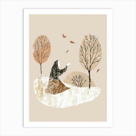 Woman In The Woods Art Print