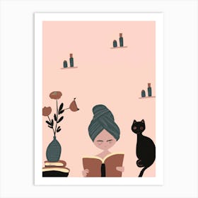 Reading Book Autum Fall Spa Day At Home Art Print
