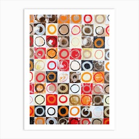 abstract contemporary art painting squares circles dots pattern office hallway hotel living room 1 Art Print