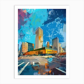 The United Nations Headquarters New York Colourful Silkscreen Illustration 2 Art Print