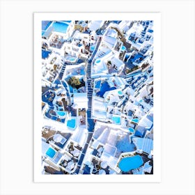 Santorini, Greece. Aerial view #2 Art Print