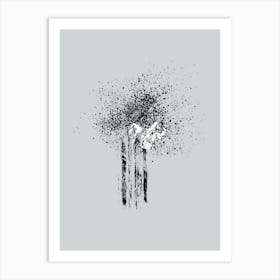 Splatters With Blue Background Art Print