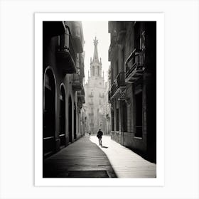 Barcelona, Spain, Mediterranean Black And White Photography Analogue 4 Art Print