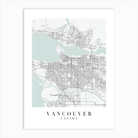 Vancouver Canada Street Map Minimal Color Art Print