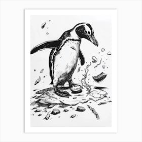 King Penguin Playing 2 Art Print