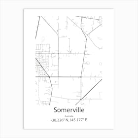 Somerville,Australia Minimalist Map Art Print