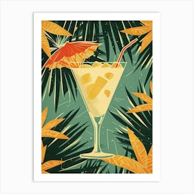 Art Deco Tropical Piña Colada 4 Art Print