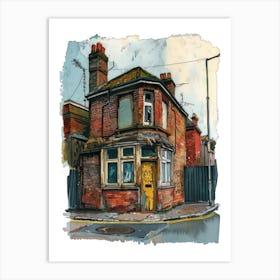 Barking London Borough   Street Watercolour 1 Art Print