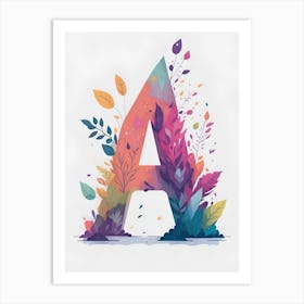 Colorful Letter A Illustration 87 Art Print