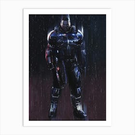 Commander Shepard In N7 Defender Armor Art Print