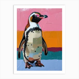 African Penguin Colour Block Painting 4 Art Print