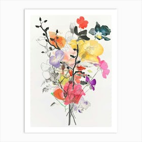 Snapdragon 2 Collage Flower Bouquet Art Print