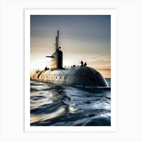 Submarine In The Ocean -Reimagined 19 Art Print