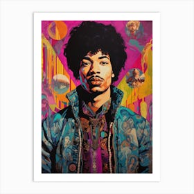 Jimi Hendrix Vintage Psycedellic 9 Art Print