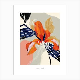 Colourful Flower Illustration Poster Impatiens 1 Art Print