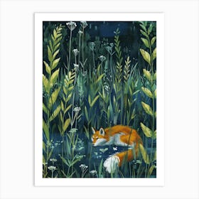 Fox In The Grass Art Print