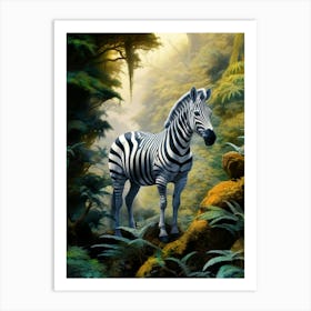 Zebra In The Jungle animal Art Print