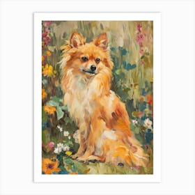 Finnish Spitz Acrylic Painting 1 Art Print