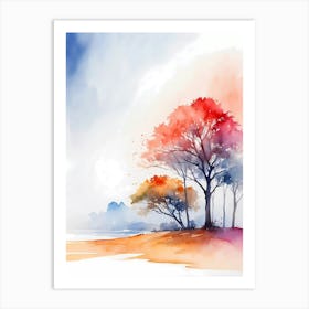 Watercolor Trees 6 Art Print