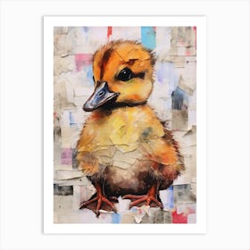 Mixed Media Paint Duckling Collage 2 Art Print