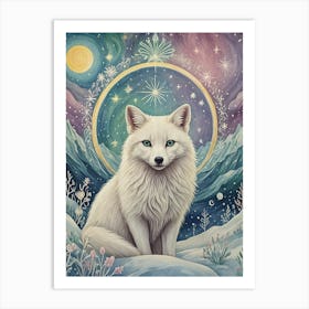 Magical Arctic Fox Art Print