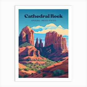 Cathedral Rock Arizona Beautiful Travel Art Art Print