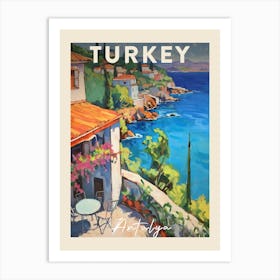 Antalya Turkey 4 Fauvist Painting  Travel Poster Art Print