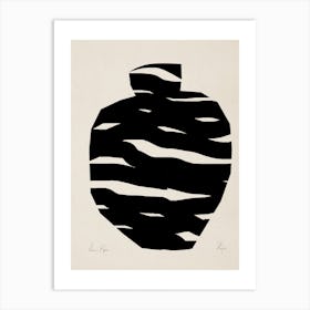 Stripes Vessel In Black Art Print