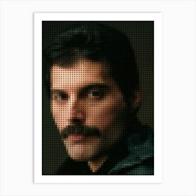Freddie Mercury In Style Dots Art Print