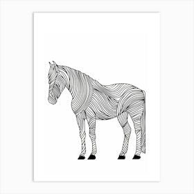 Zebra animal lines art Art Print